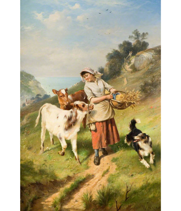 Mergina su dviem karvėm - Walter Hunt 179-SD