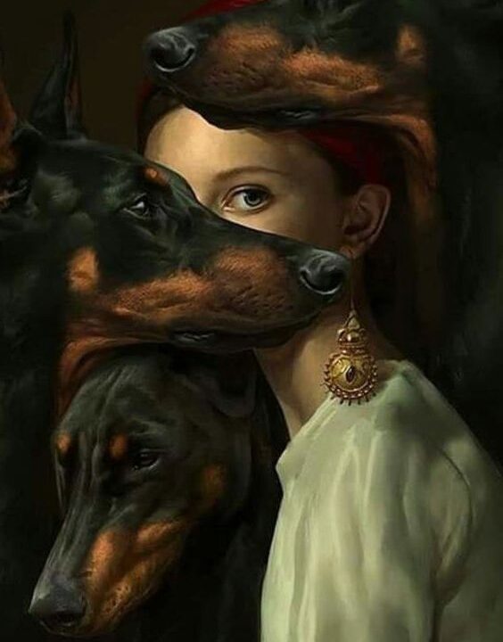 Mergina ir dobermanai 149-ZM