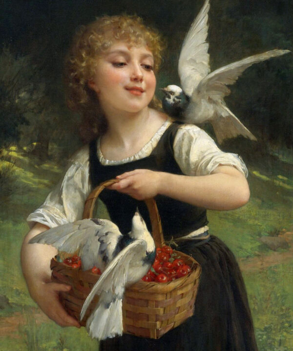 Mergaitė su balandžiais, Emile Munier 91-SD