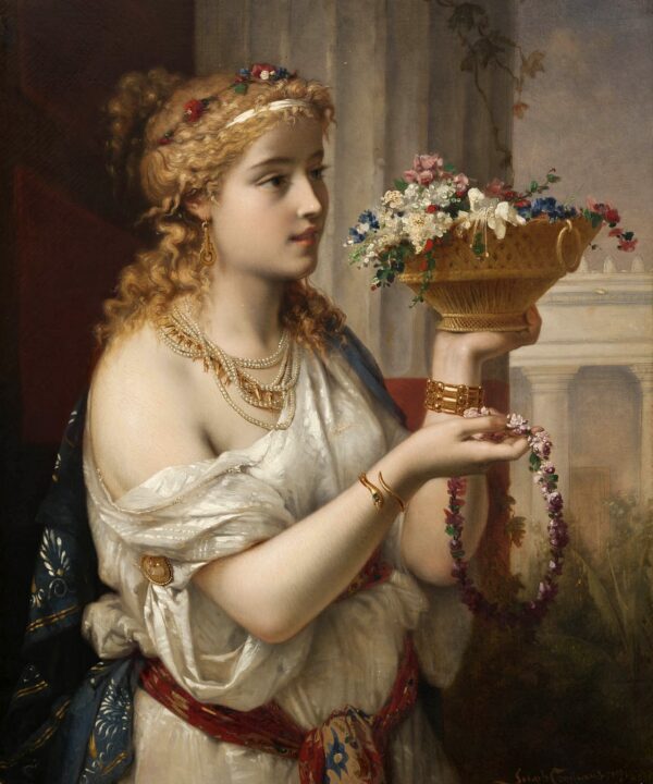 Mergina su gėlėm, Pierre Olivier Joseph Coomans 66-SD