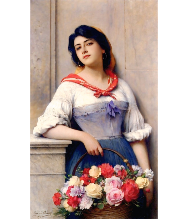 Mergina su gėlėm, Eugene de Blaas 222-SD