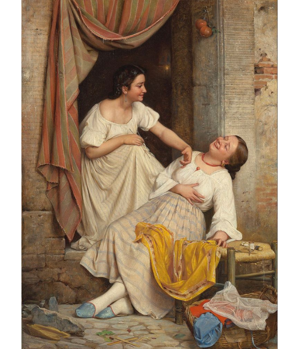 Besijuokiančios merginos, Carl Bloch 227-SD